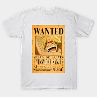 Vinsmoke Sanji Wanted Poster - 330.000.000 berries T-Shirt